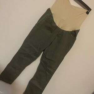 a:glow Women's Straight Leg Jeans - Olive and Beige